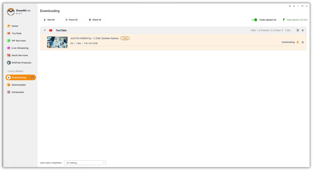 StreamFab YouTube Movies Downloader Downloading