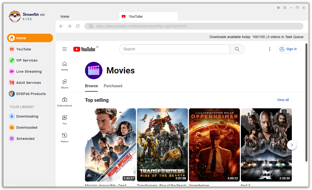 StreamFab YouTube Movies Downloader Movies
