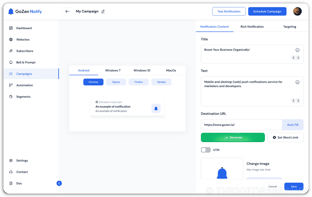 GoZen Notify - Campaign Android