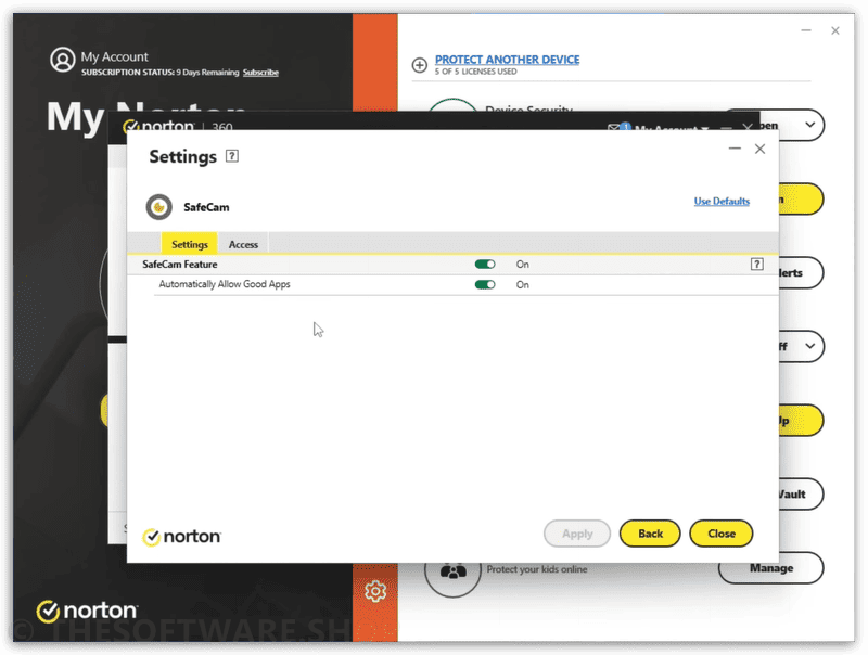 Norton 360 Deluxe SafeCam