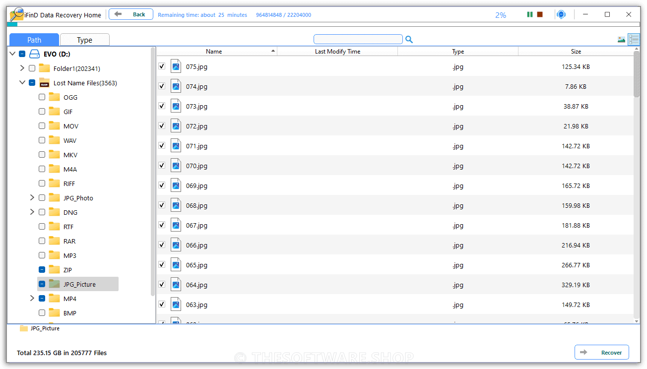 iFinD Data Recovery - Result by Path