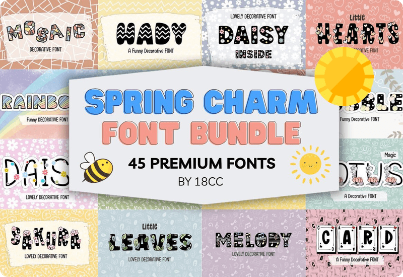 Spring Charm Font Bundle Sale Download
