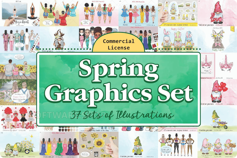 Spring Illustrations Bundle Sale Download