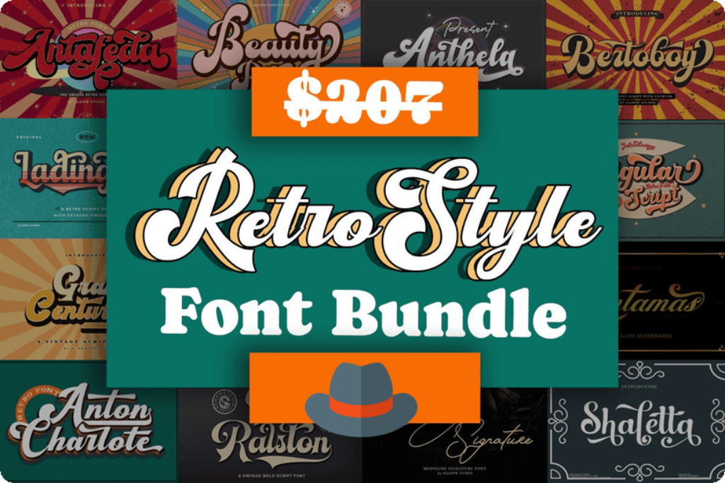 Retro Style Font Bundle Download Coupon Giveaway
