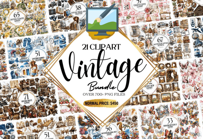 Vintage Clipart Huge Bundle