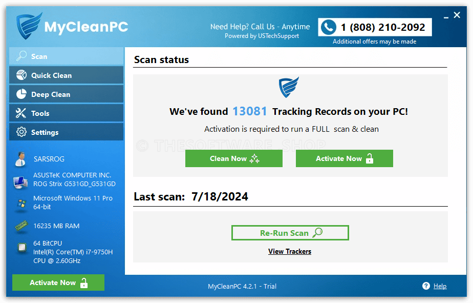 MyCleanPC Status