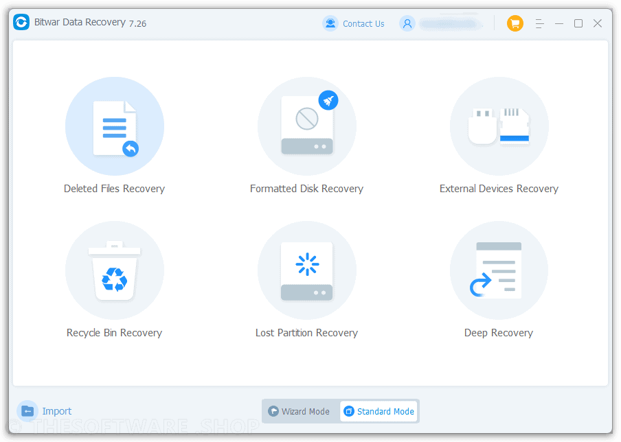 Bitwar Data Recovery Screenshot - Standard Mode