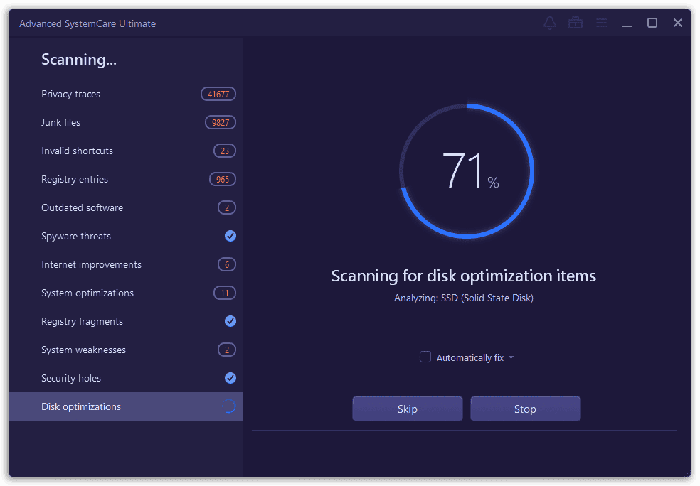 IObit Advanced Systemcare Ultimate 17 - Care Scanning