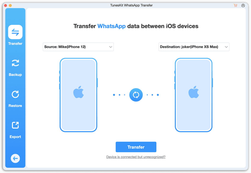 Tuneskit Whatsapp Transfer - Transfer