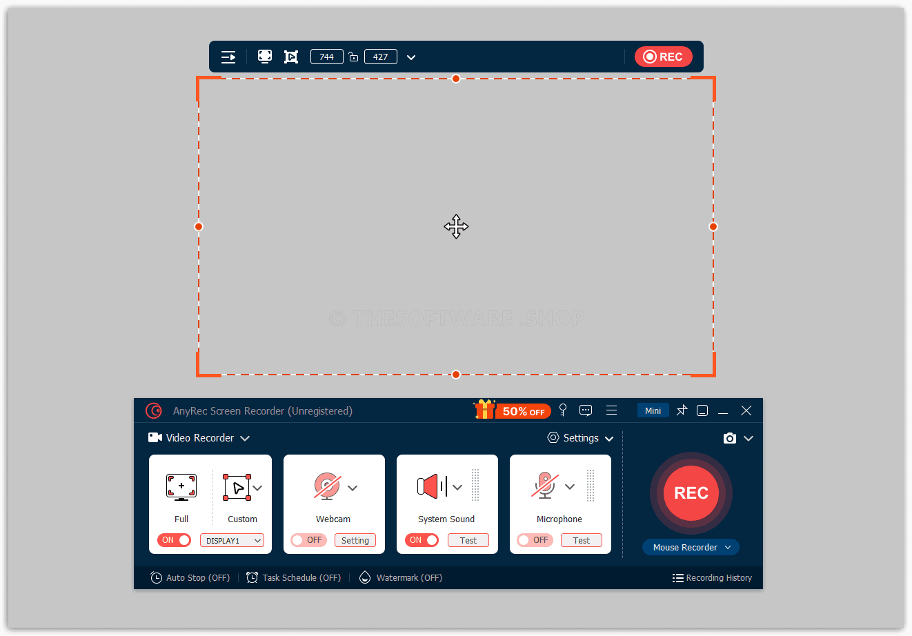 AnyRec Screen Recorder Interface