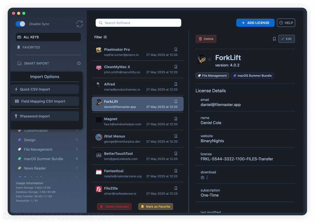 Bundlehunt KeyKeeper Mac App MainView Dark