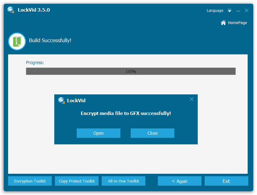 Gilisoft LockVid Encryption Process