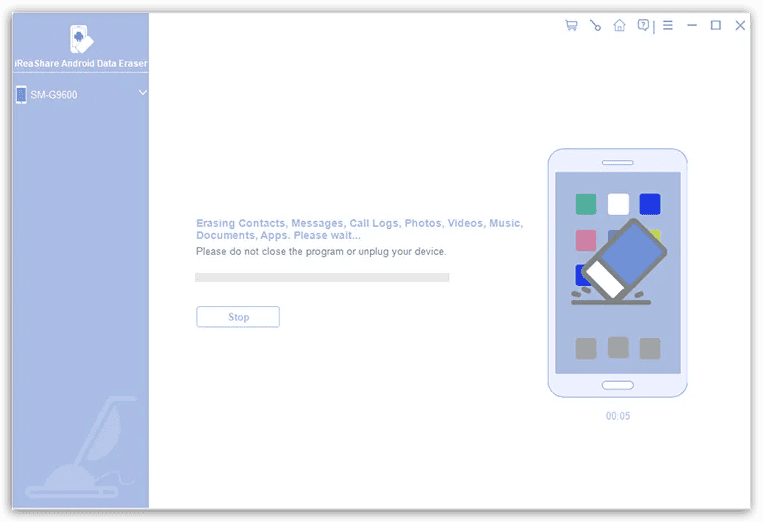 iReaShare Android Data Eraser - Processing