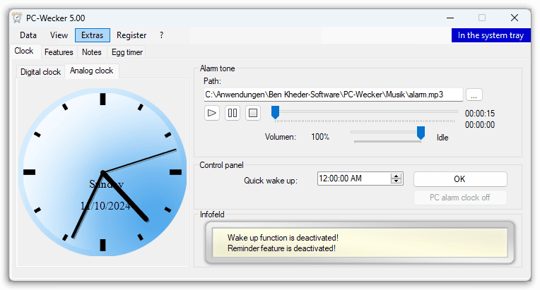 PC-Wecker Screenshot Free License Key Giveaway