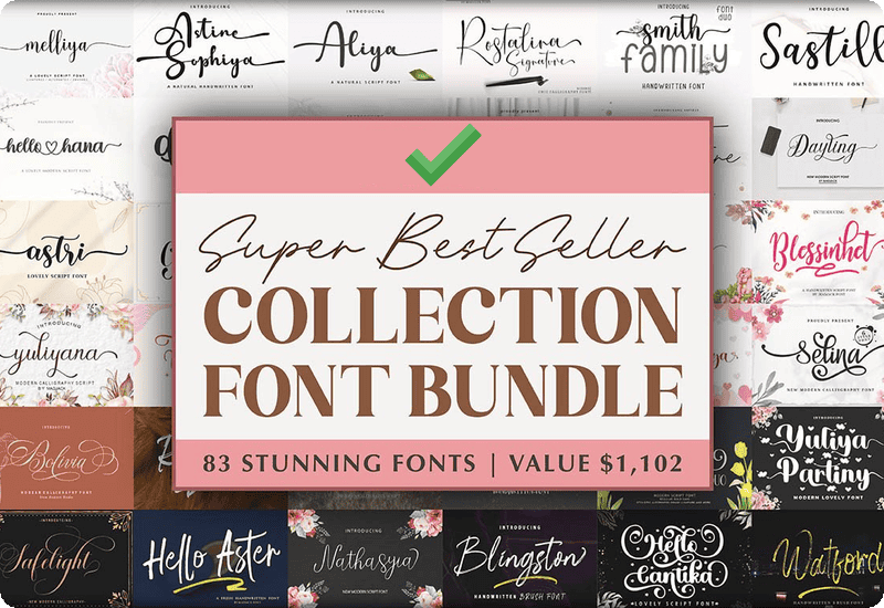 Super Best Seller Collection Font Bundle Download Free Giveaway
