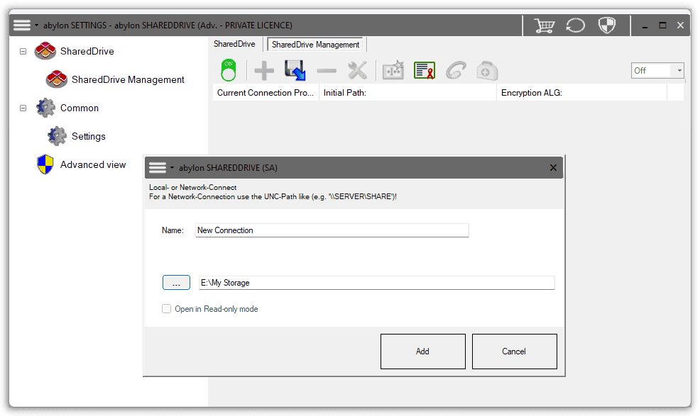 abylon SHAREDDRIVE Screenshot