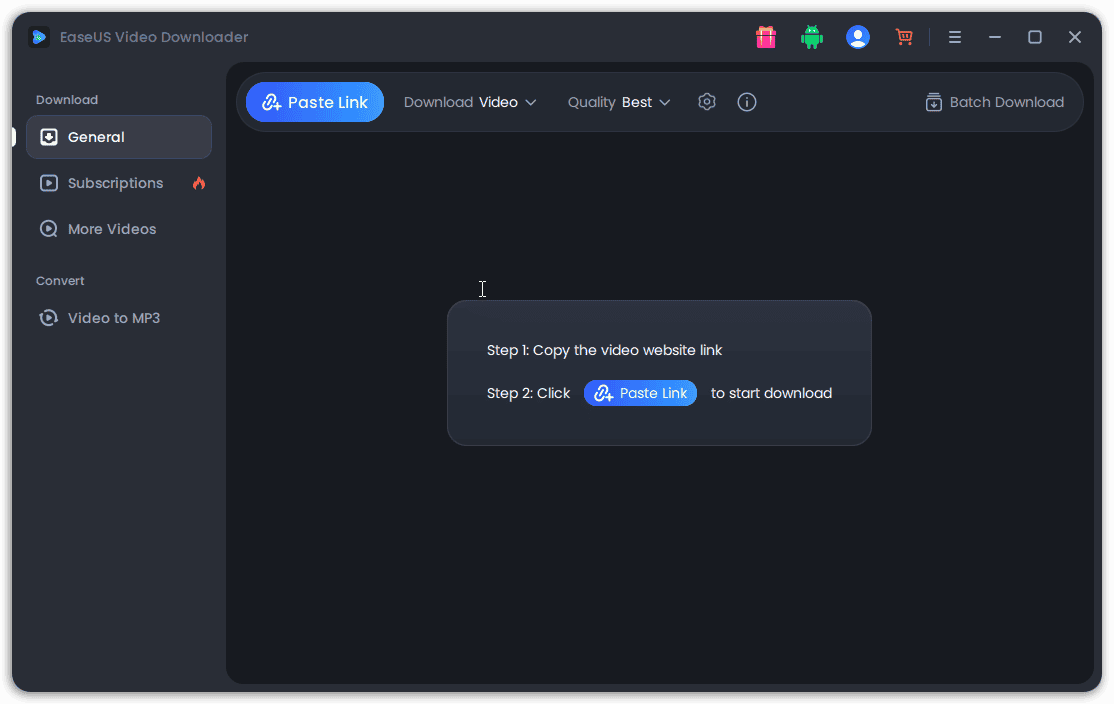 EaseUS Video Downloader - General