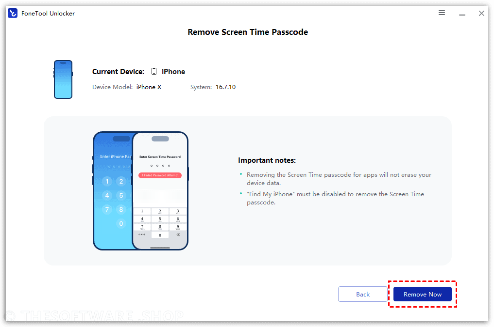 FoneTool Unlocker Professional - Remove Screen time Passcode