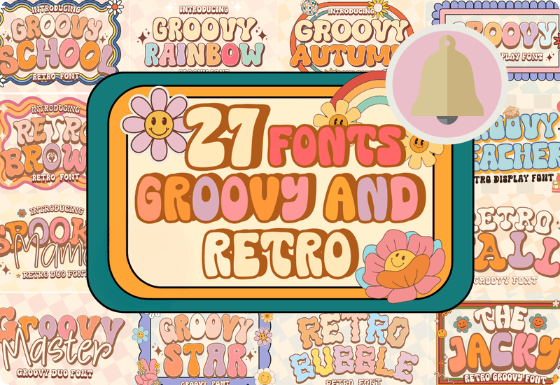 Groovy and Retro Font Bundle Sale Download