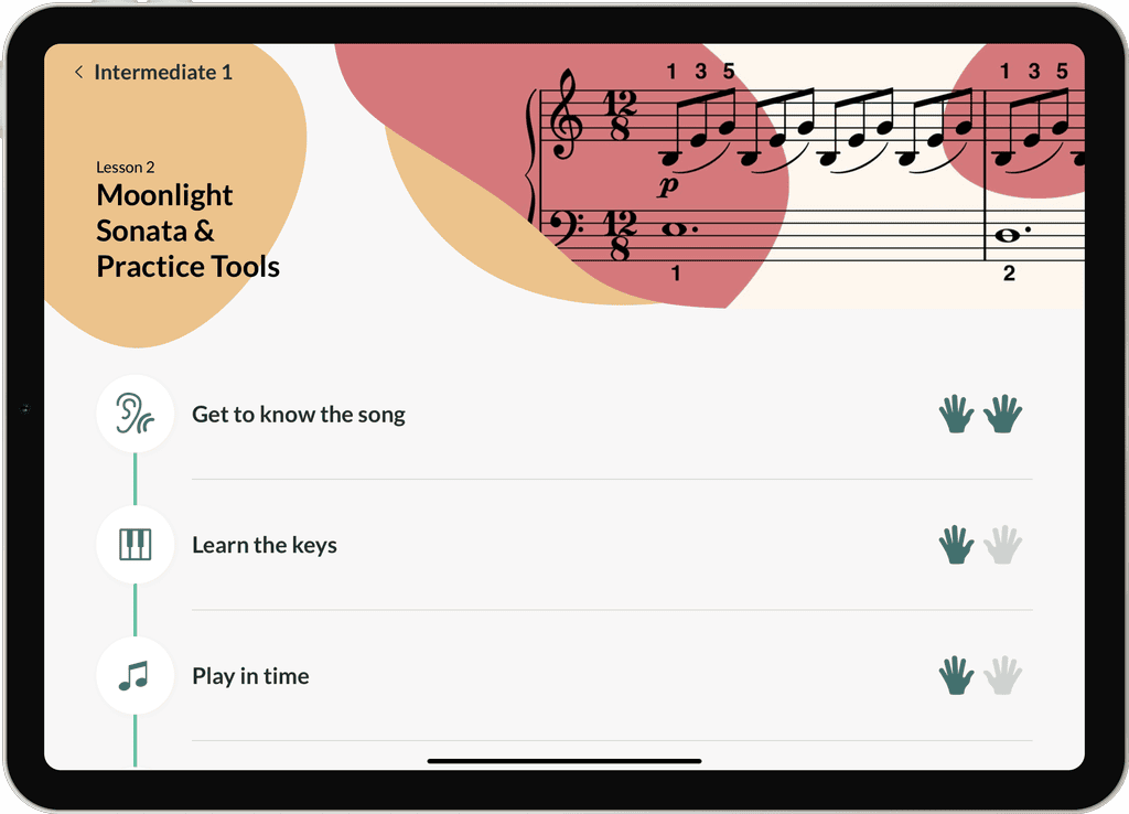 Skoove Premium - Step navigator