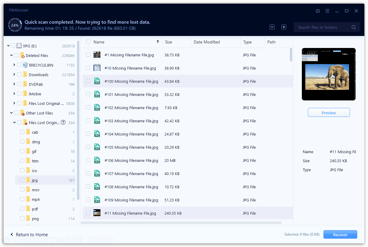 ToolGeeker FileRescuer Interface Screenshot