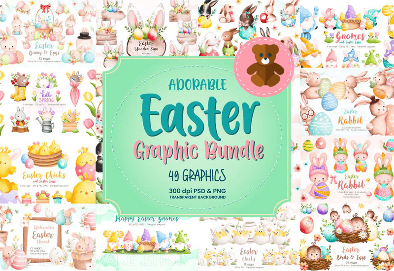 Adorable Easter Graphic Bundle Sale Download