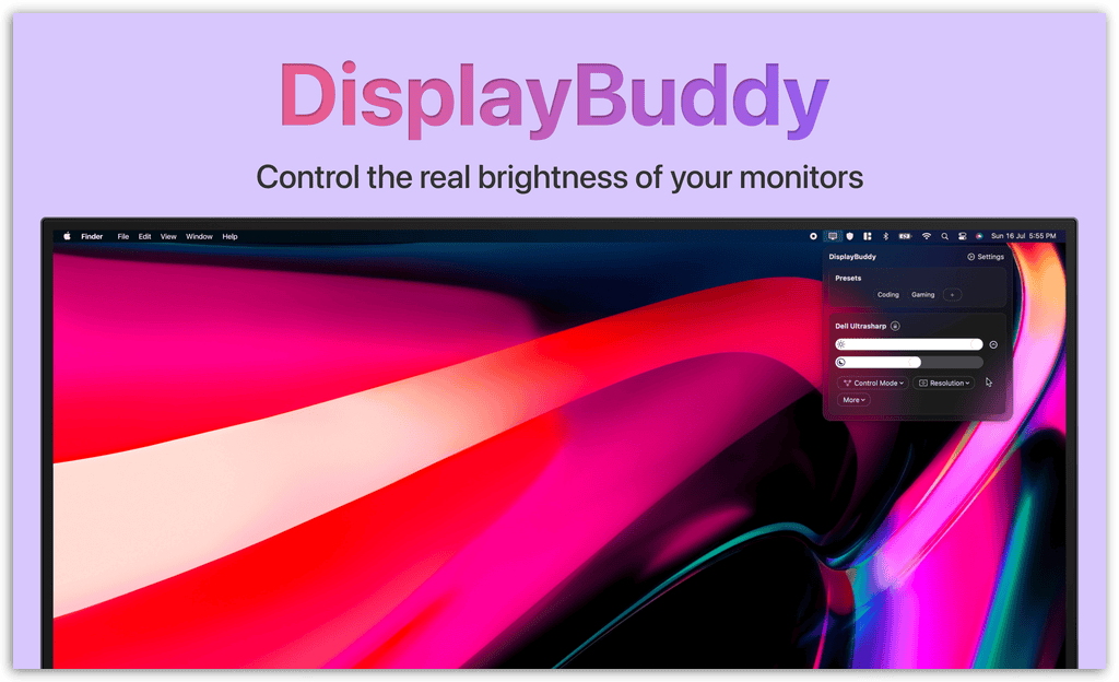 DisplayBuddy Interface Screenshot