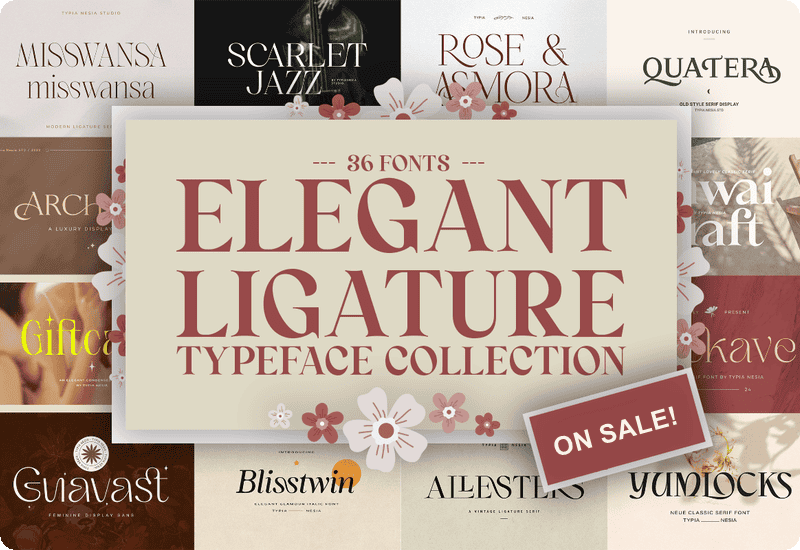 Elegant Ligature Font Bundle Sale Download