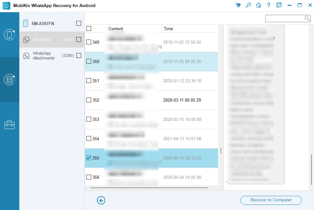 MobiKin WhatsApp Recovery for Android - Message