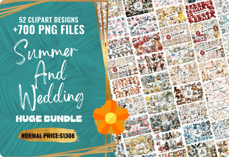 Summer and Wedding Clipart Huge Bundle Sale Download