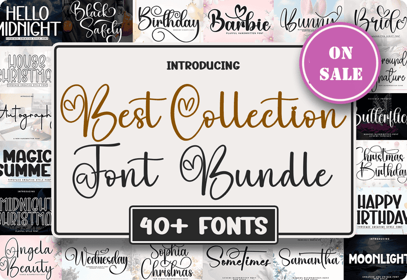Best Collection Font Bundle Sale Download