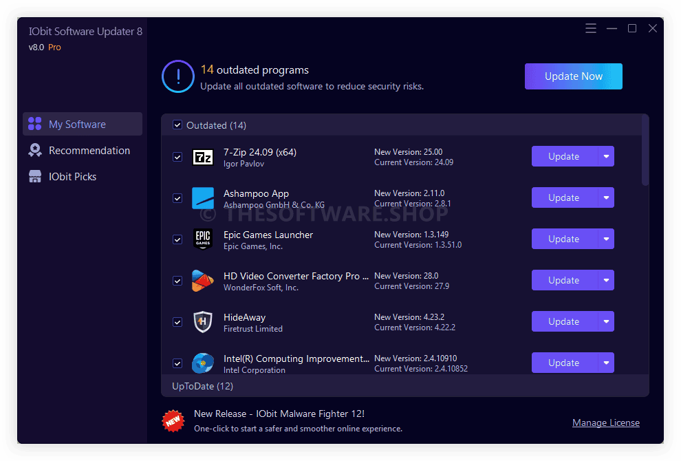 IObit Software Updater 8 Pro Screenshot - My Software