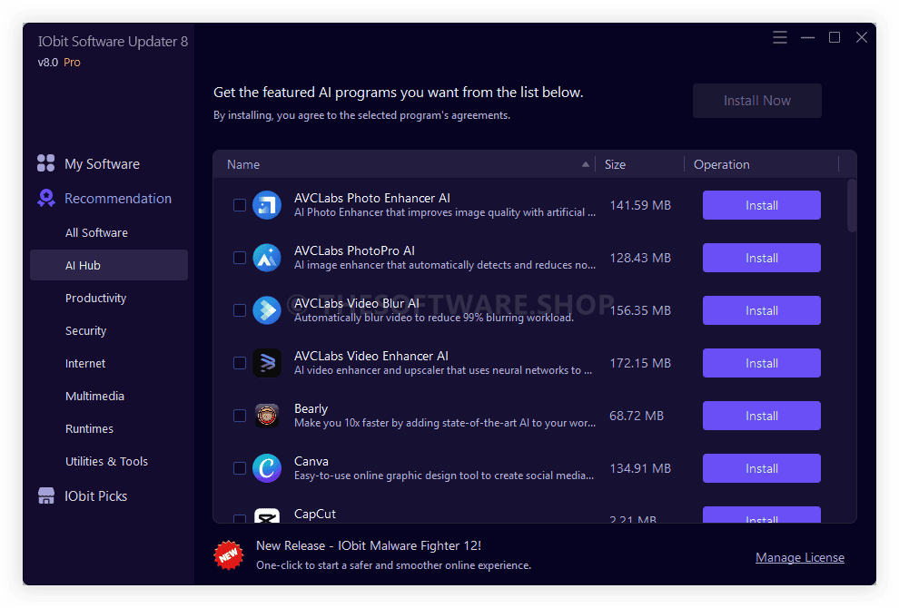 IObit Software Updater 8 Pro Screenshot - Recommendation AI HUb