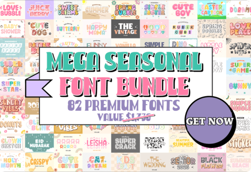 Mega Seasonal Font Bundle Sale Download