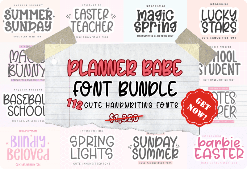 Planner Babe Font Bundle Review Sale Download