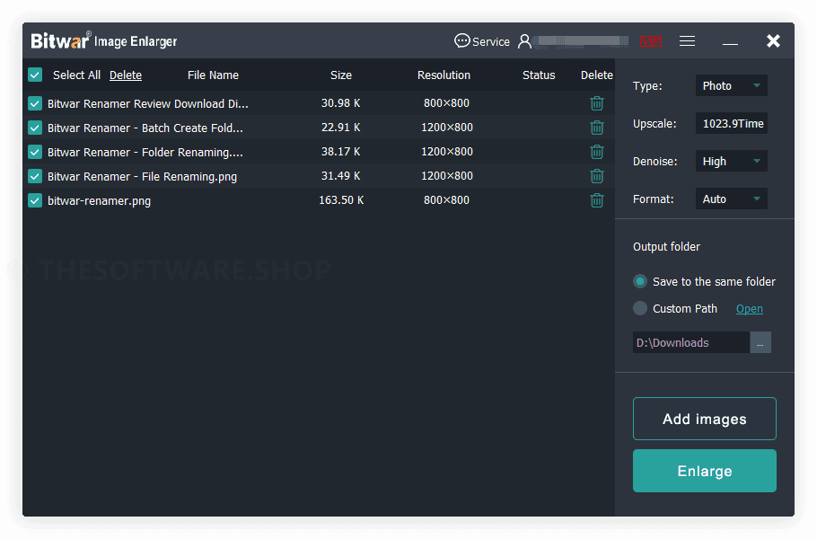 Bitwar Image Enlarger Screenshot