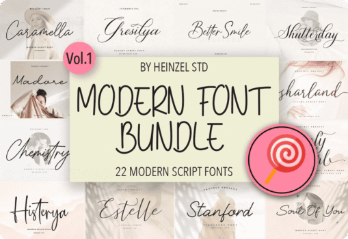 Modern Script Font Bundle Vol 1 Sale Download