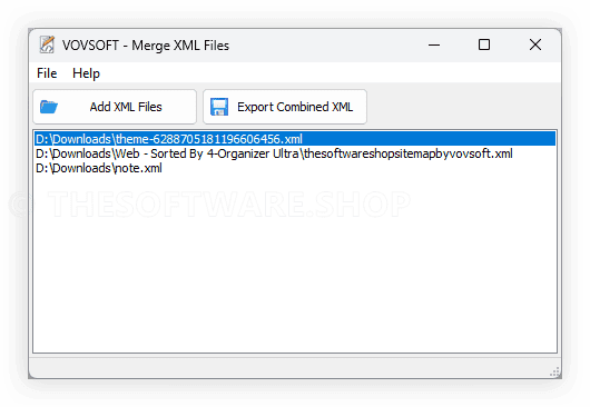 VOVSOFT Merge XML Files screenshot
