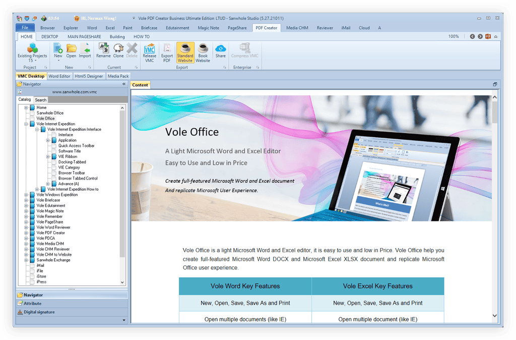 Vole PDF Creator Ultimate Edition Screenshot