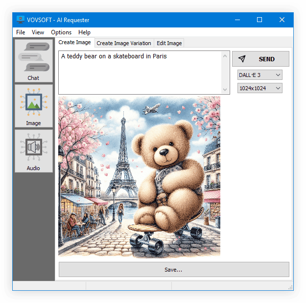 Vovsoft AI Requester - Image Creation