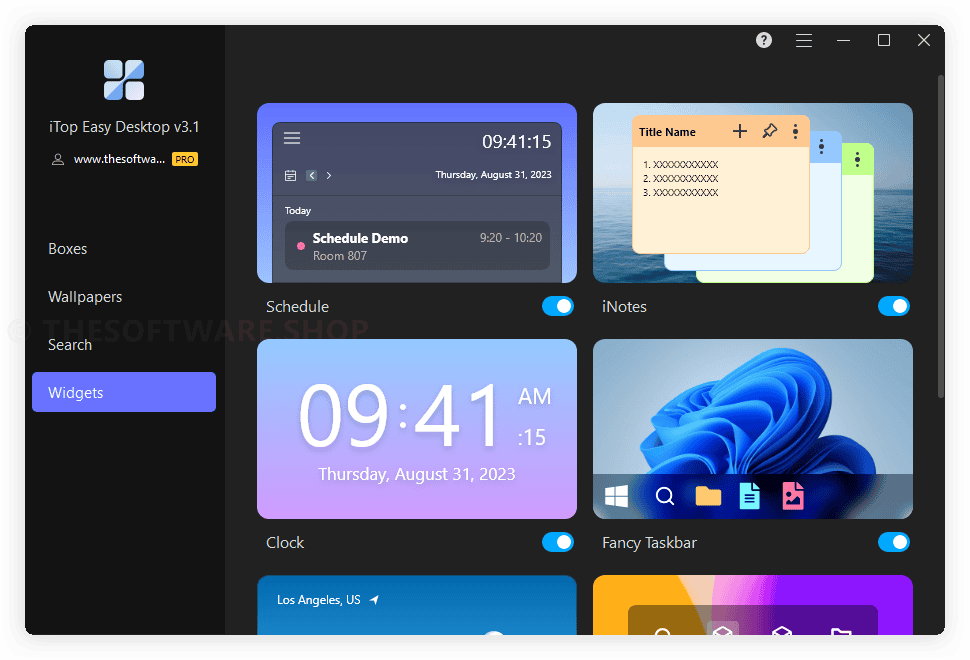 iTop Easy Desktop PRO screenshot - Widget