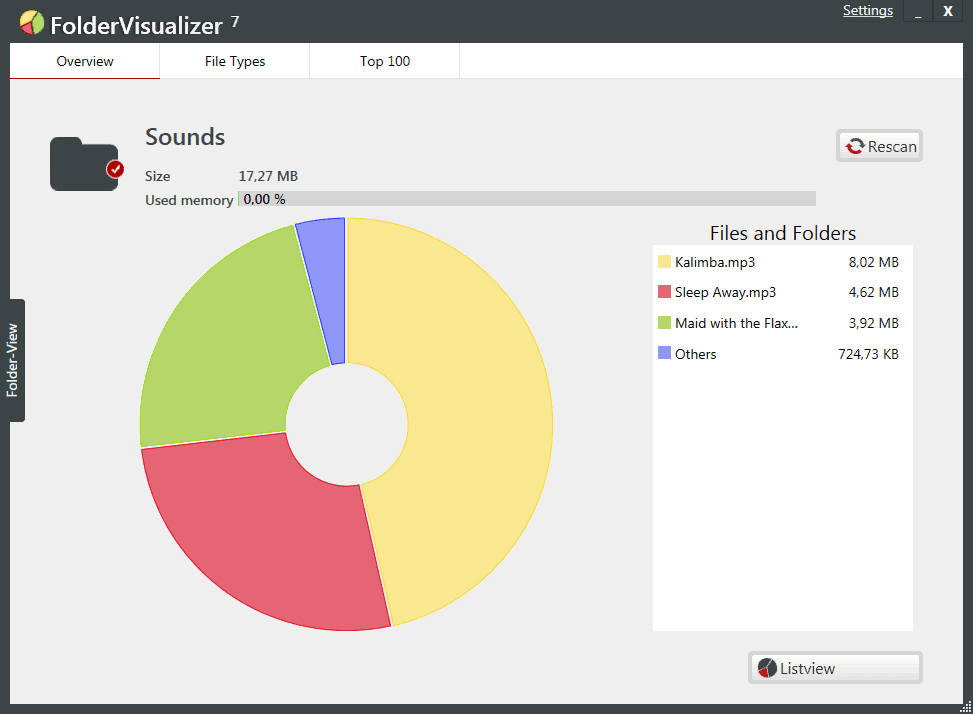 Abelssoft FolderVisualizer Scanning