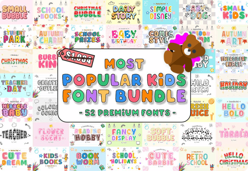 Creative Fabrica Most Popular Kids Font Bundle Discount Coupon