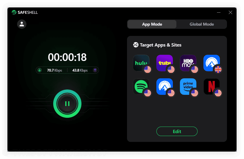 SafeShell VPN App mode