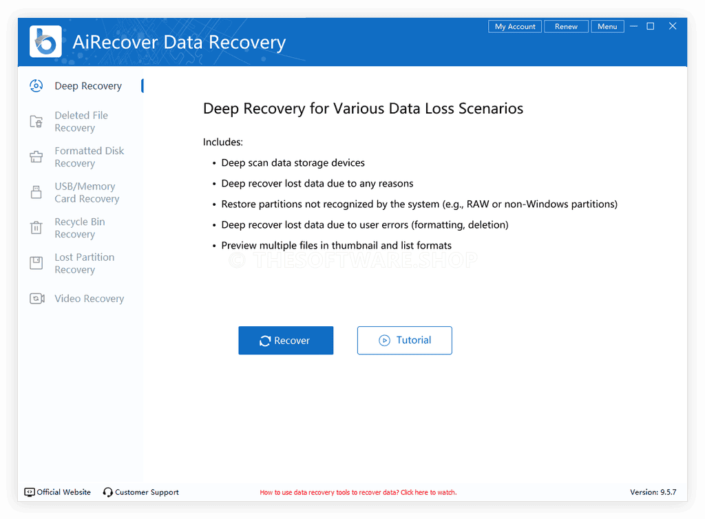 Kingshiper AiRecover Data Recovery Screenshot