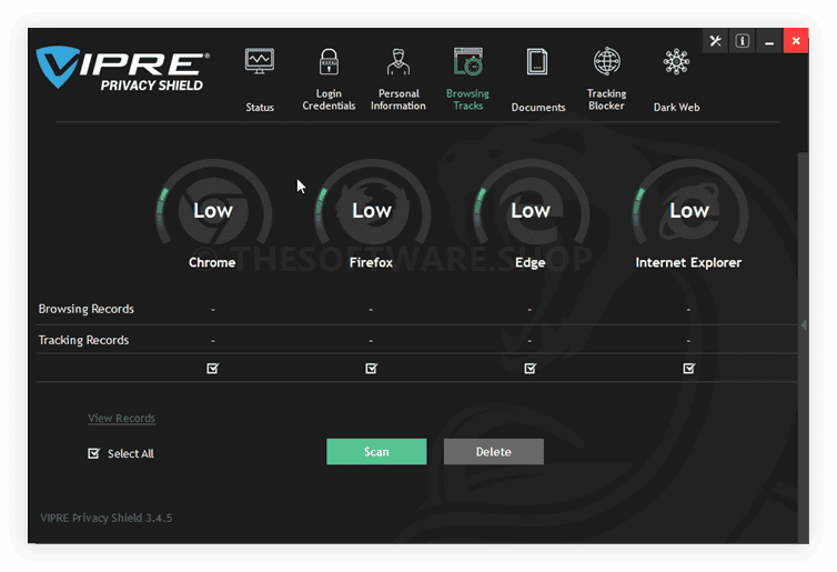 Vipre Privacy Shield - Browsing Tracks