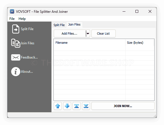 VOVSOFT File Splitter And Joiner screenshot - Join Files