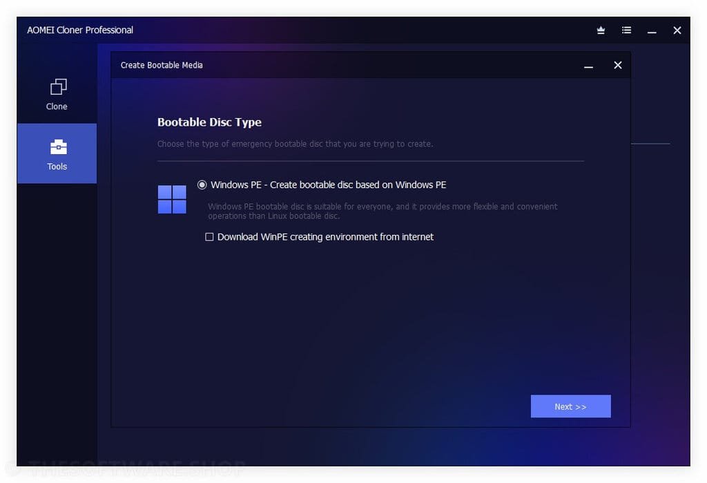 AOMEI Cloner Pro Screensht - Tools