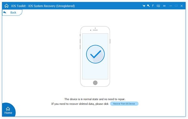 AnyMP4 iOS System Recovery Susccess