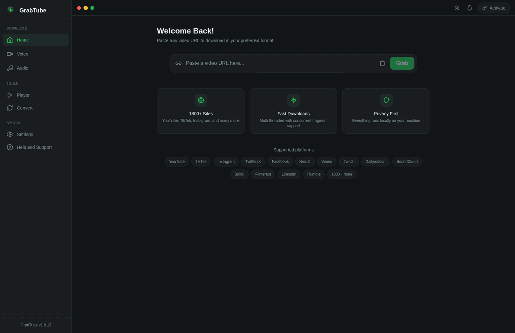 GrabTube Pro Screenshot